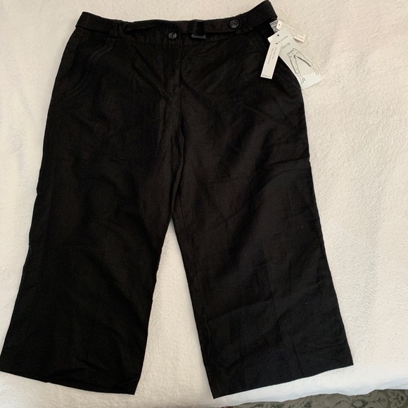 Larry Levine linen blend capri pants Size 16 NWT - Picture 1 of 4